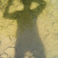 ...mój cień na dnie..... Sanu :o) .... #cień #rzeka #San