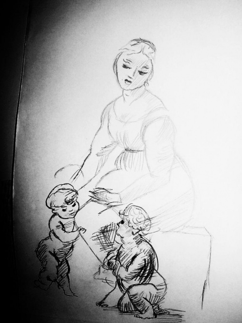 #Dzieci #kobieta #rysunek #ludzie