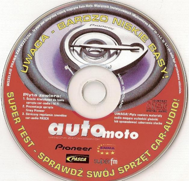 Płytka Cd Do testowania sprzętu Car Audio i HiFi.