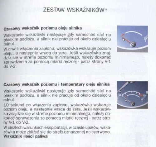 Xsara - zestaw wskaźników - poziom i temperatura oleju