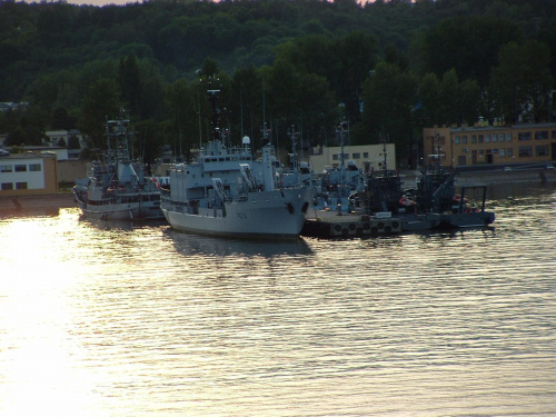 Widok z promu do Karlskrony, Port w Gdyni.