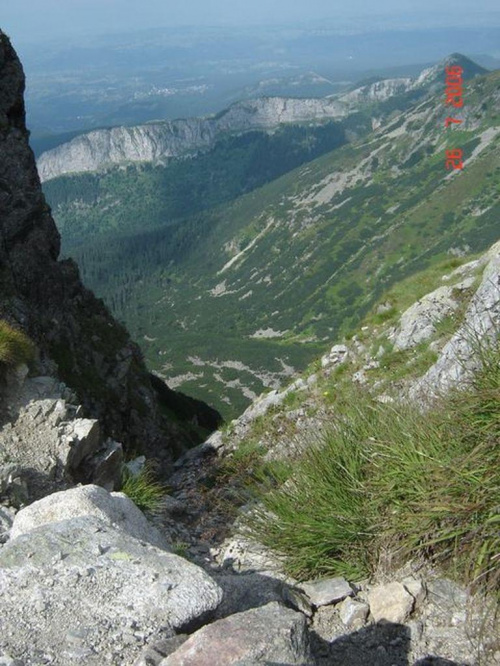 Widok z trasy na Kasprowy Wierch #góry #przyroda #Tatry #krajobraz #lato