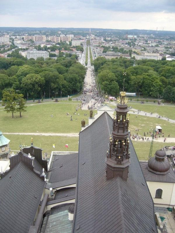 widok z wieży na Jasnej Górze