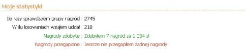 moja łączna wygrana:)
Więcej GG 7120682