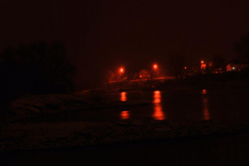 #woda #światła #zima #rzeka #odra #noc