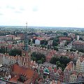 Widok z wieży kościoła Mariackiego w Gdańsku