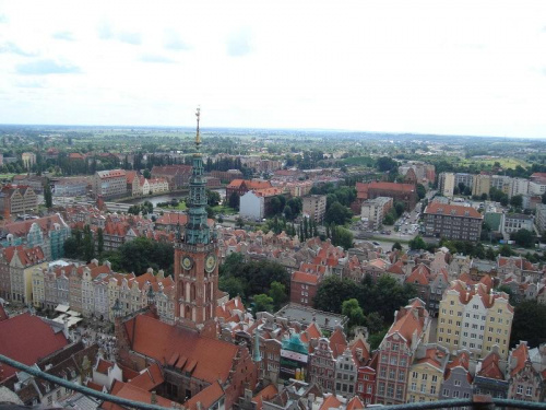 Widok z wieży kościoła Mariackiego w Gdańsku