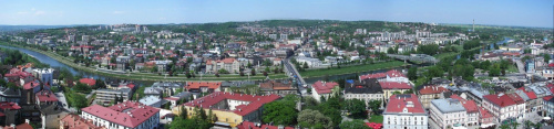 Panorama Przemyśla - widok z Wieży Katedralnej na całe Zasanie (robione PanoramaPlus 1)