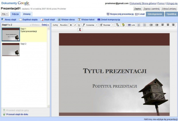 Prezentacje Google