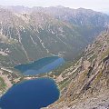 Widok z góry na Czarny Staw pod Rysami i Morskie Oko. #Tatry